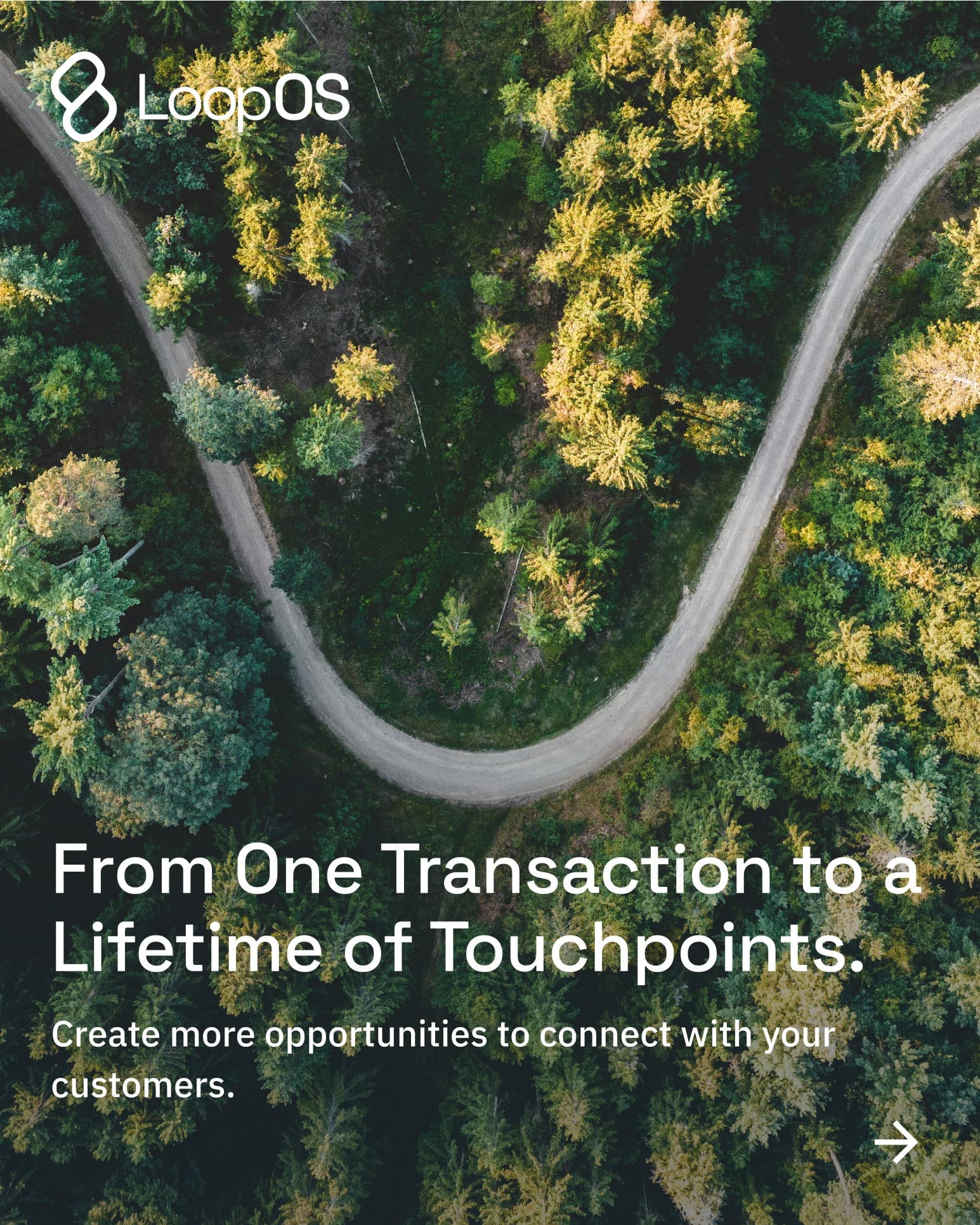 A LoopOS insight card on moving from one transaction to a lifetime of touchpoints.